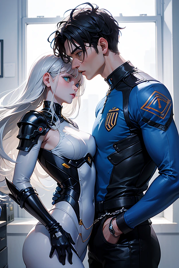 8k(Anime style face:1.3)woman,Huge boobs,very red lips,Emphasis on huge breasts:0.8,Big Ass,Thin waist long legs,Green Eyes, Emphasis on huge breasts,Greenish blue eyed blonde 8k(Mating with males:1.5)8k(Sex with a man:1.5)8k(Sexual intercourse with a man:1.5) (Purple light-up)(Police Officer,mini skirt,Police Officer帽子)(Your clothes are torn:1.5), The face we're looking for,8k(A kind smile) The facial expression is good,Naughty,,Pole Dance Room:1.3,A soft smile with slightly red cheeks