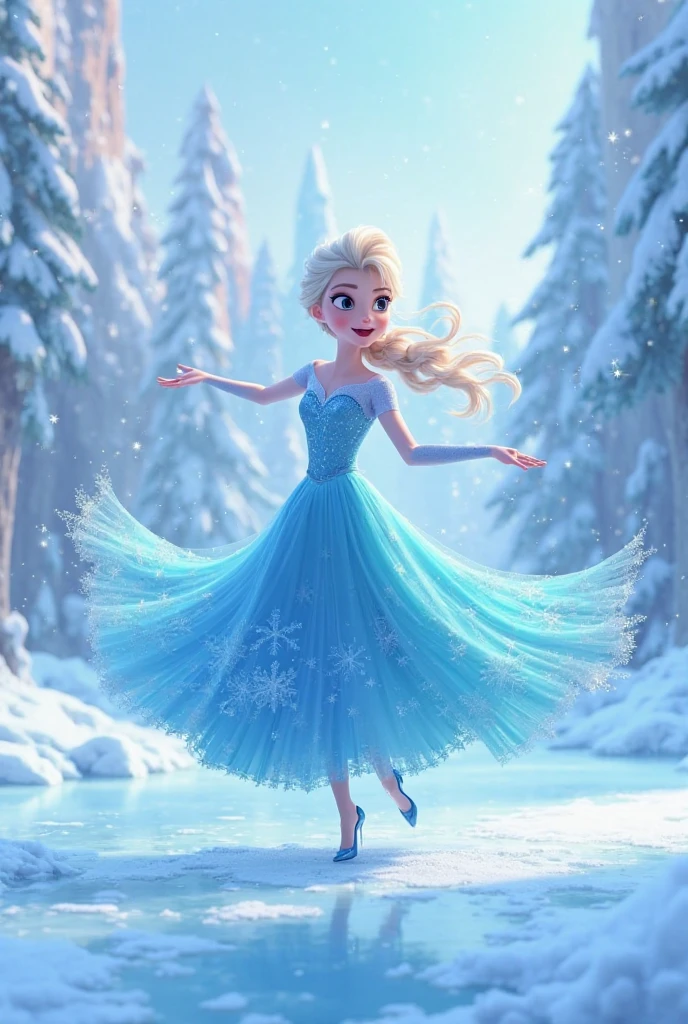 Make Elsa from Frozin as a ballerina 