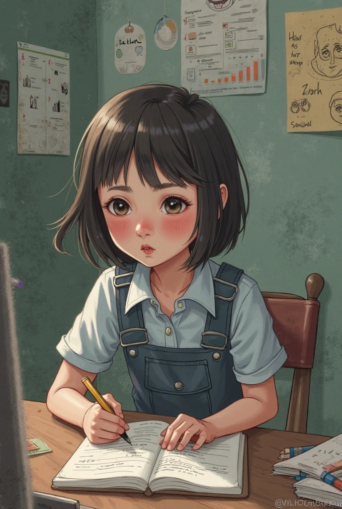 (best quality), (ultra detailed), (masterpiece), illustration, Wang Yichun, introverted, kind, reading, researching scientific phenomena, confused, afraid, newfound power" --auto --s2
