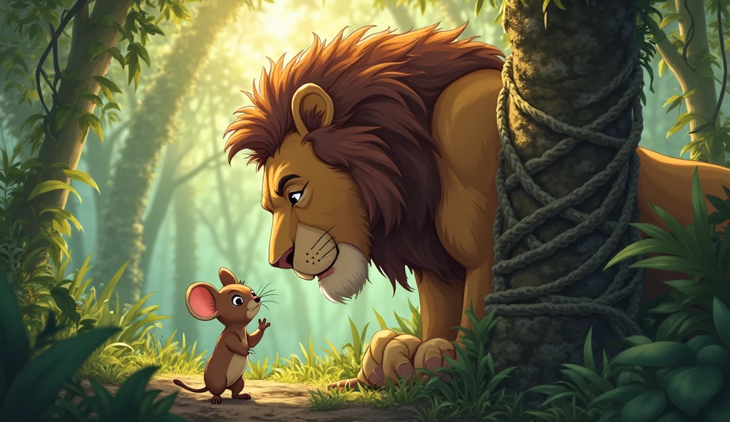 Kids poem the little mouse heard him. The mouse quickly gnawed through the ropes of the net, setting the lion free.