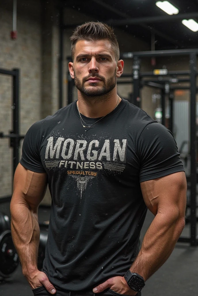 obra maestra, Mejor calidad, ultra detallado, 1 hombre, macho maduro, muscular, pedazo, bara, deportista, carne de res, negro skin, negro, piel bronceada, latino, 36 years old, negro hair, gray fur, Barbas de chivo, cabello demasiado cortado, mirando al espectador, serious expression, camiseta gris, tiro de medio cuerpo, science fiction subway background, cuerpo completo con jeans, de espaldas