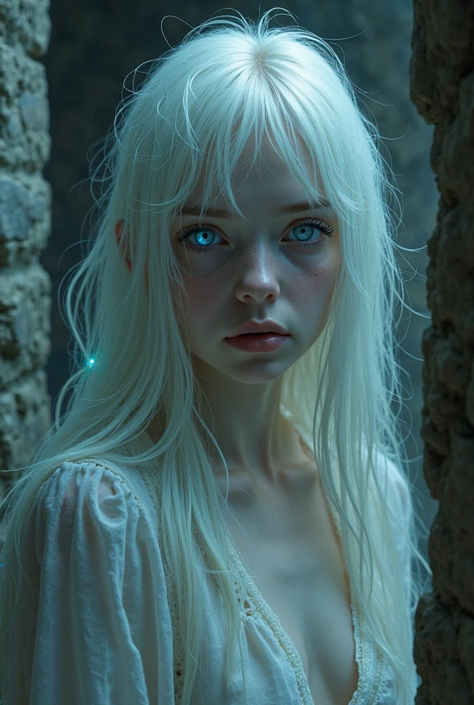 Teen girl, albino, dark, Middle Ages