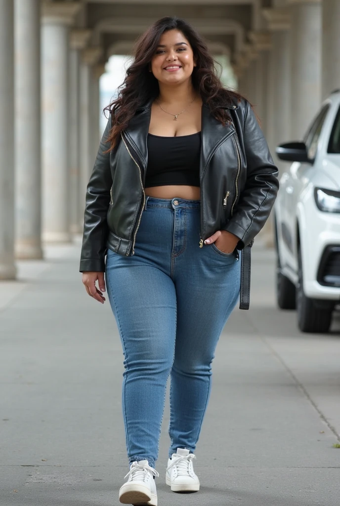 50yo mature MILF Aishwarya Rai as police, denim tight shorts, black cotton crop top, ((knee high boots)), ponytail hair, bright sunny day scene, mature athletic curvaceous milf body, ((seductive pose in streets)), hourglass milf figure, perfect breasts, (((seductive expression))) on face, look at camera  soft volumetric lights, intricate details, (ArtStation:1.2)