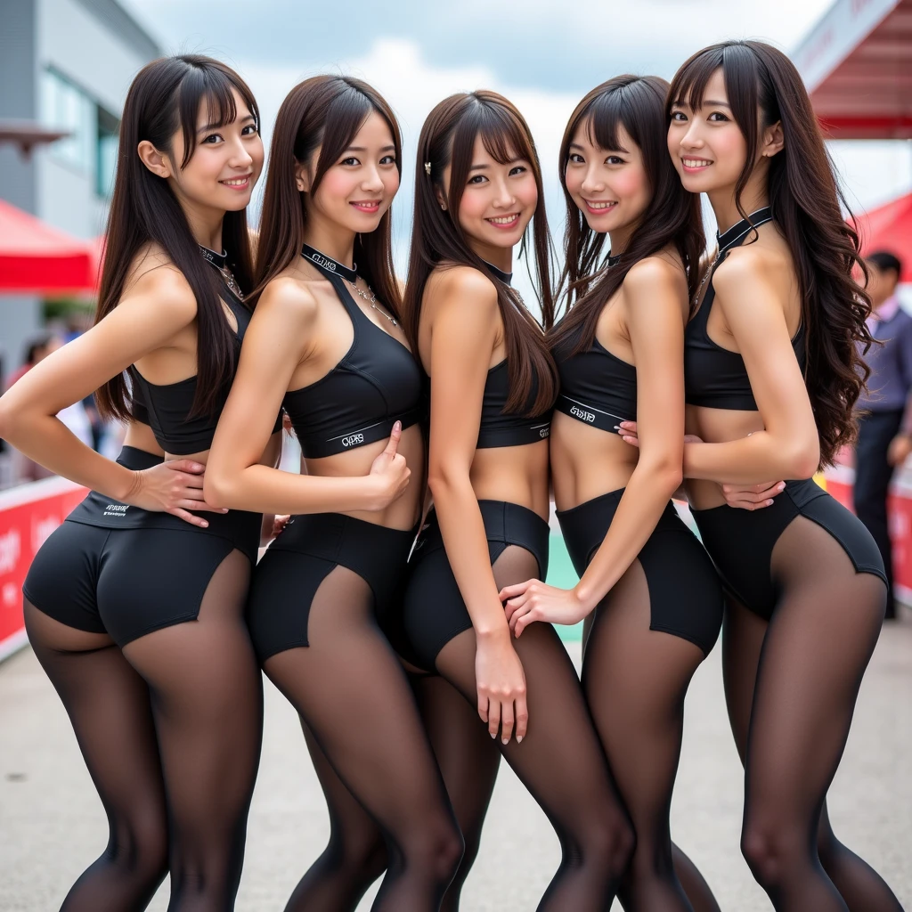 (realist, fotorrealist: 1.37), (Masterpiece, The best quality: 1.2), (ultrahigh resolution: 1.2), (RAW photo: 1.2), (sharp focus: 1.3), (facial focus: 1.2), (Ultra detailed 8k unified CG wallpaper: 1.2), (Beautiful skin: 1.2), (pale skin: 1.3), (Hyper Sharp Focus: 1.5), (Ultra Sharp Focus: 1.5), ( Beautiful pretty face: 1.3), (super detailed background, detail background: 1.3), bokeh, depth of field, TO BREAK, a very cute and beautiful woman photos of Japan, (1girl:1.3, only), (sexy model), professional attire, (22 years old: 1.1), portrait of a girl with a bright smile, Upper body image, When seen from the front, the composition is symmetrical, (Studio lighting: 1.3), (Cinematic Lights: 1.3), (Backlight: 1.3), Dim lighting, lighting that covers the whole body, (looking straight at you, Standing, leaning forward:1.2, Pose de sexy model), TO BREAK, (blond hair brillante:1.2, Extra short fine hair:1.2, Low cut side:1.3), dark brown eyes, Beautiful eyes, princess eyes, ((blond hair:1.3)), single hair, fringe, hair between the eyes, long hair, Curby, abs, perfect abs, (gigantic chest;1.37, big chest:1.37, Great cleavage:1.37), (thin waist: 1.15), (beautiful detailed girl: 1.4), (bare shoulder, Chest tight together, View viewer, (Detailed Triathlon Leather Suit:1.3), only, parted lips, Red lips, (shiny skin), clash, (Detailed rural street background:1.2), (dishonest laughter, Light seductive smile:1.25), ((perfect female body)), (Upper body image:1.3), Frame the head, perfect anatomy, perfect proportions, 8 life size, facial focus, Foto ultra realist, Hyper Sharp Image, Hyper detailed image,