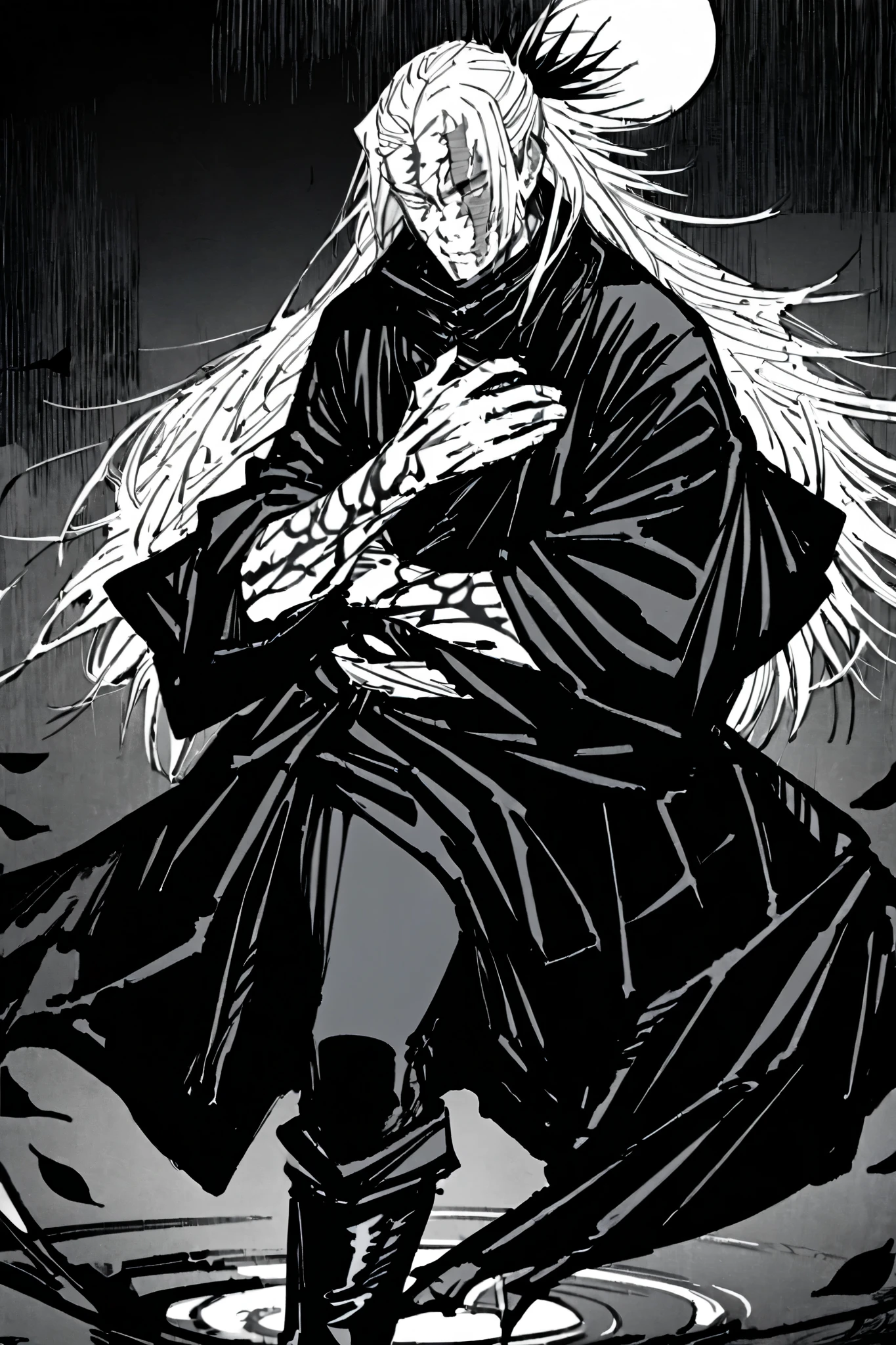 portrait of rageful and bloodthirsty castlevania vampire man, sharp focus, 4k, art by RFKTR_rootrex and rfktr_bwmnga