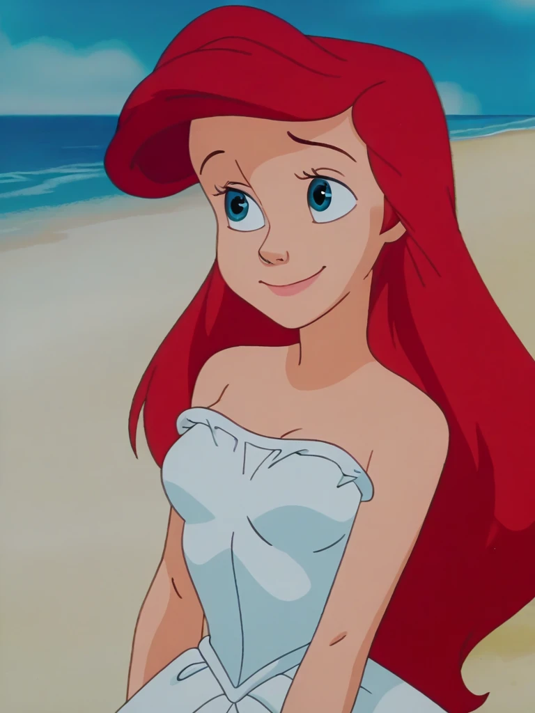 ar_el, 1girl, fair skin, red lips, red hair, large aqua-blue eyes (rating safe), dance studio, standing, front view, ballerinas, white panties with pink hearts, heart print panties, tutu dress, ballet dance, pirouette, having fun