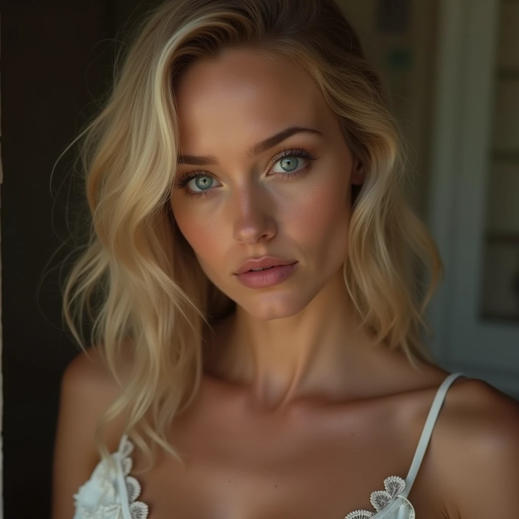 1woman, (realist:1), Perfect beautiful face, Whole body, sexy position， naked, lewd expression，reddened complexion, piel bright, 3 up, Beautiful, bright, Refreshing and soft appearance., short blond hair，Hermoso flequillo bright, very beautiful 24 year old girl, so perfect and beautiful, Clear, sky blue eyes，very big breasts, happy,