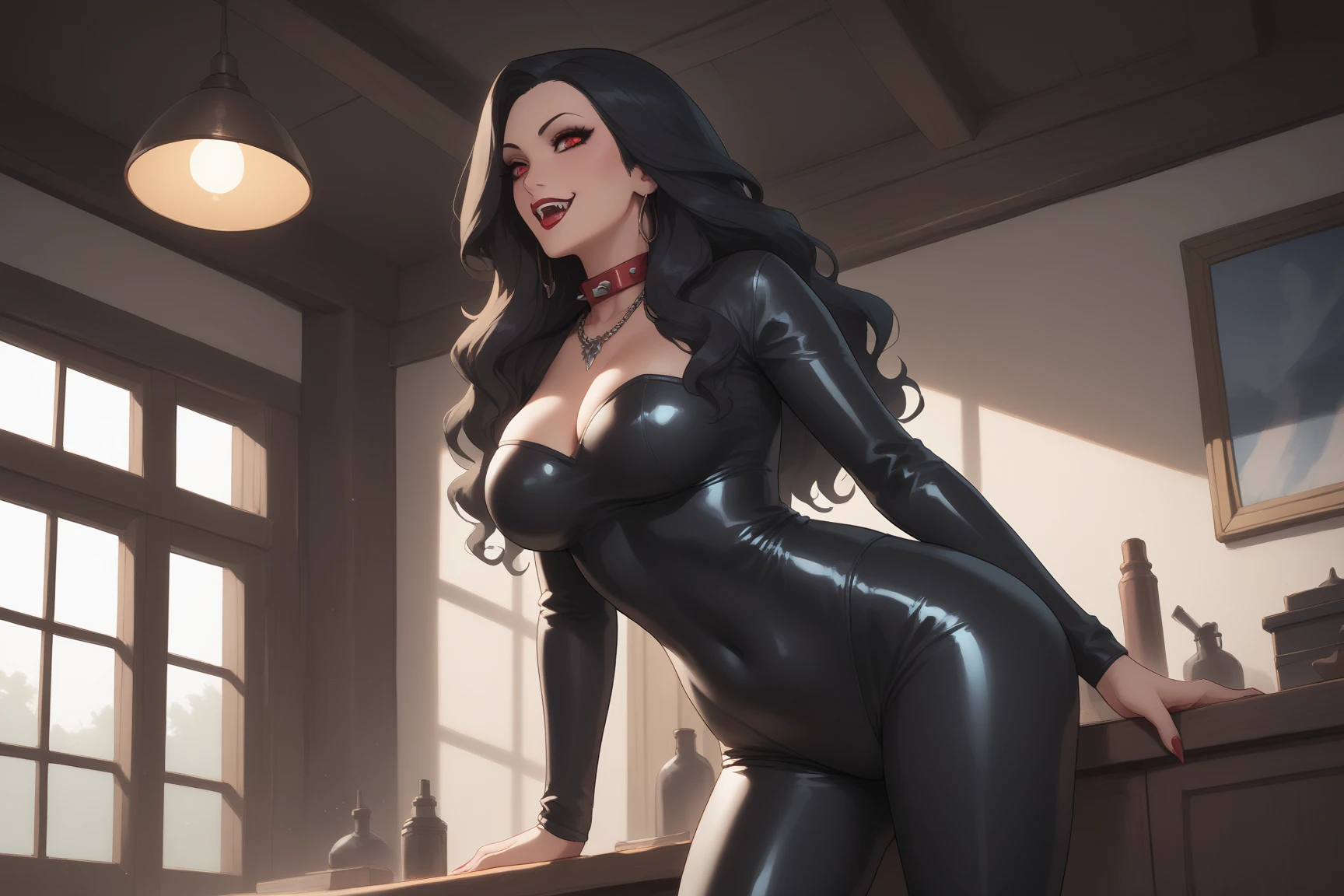 hot girl face , eyelaner , green eyes , ,black shiny long hair, shiny red blush, arch black long eyebrows , only face , russian , naked no cloths , shiny skin , long penis , urethral silver piercing