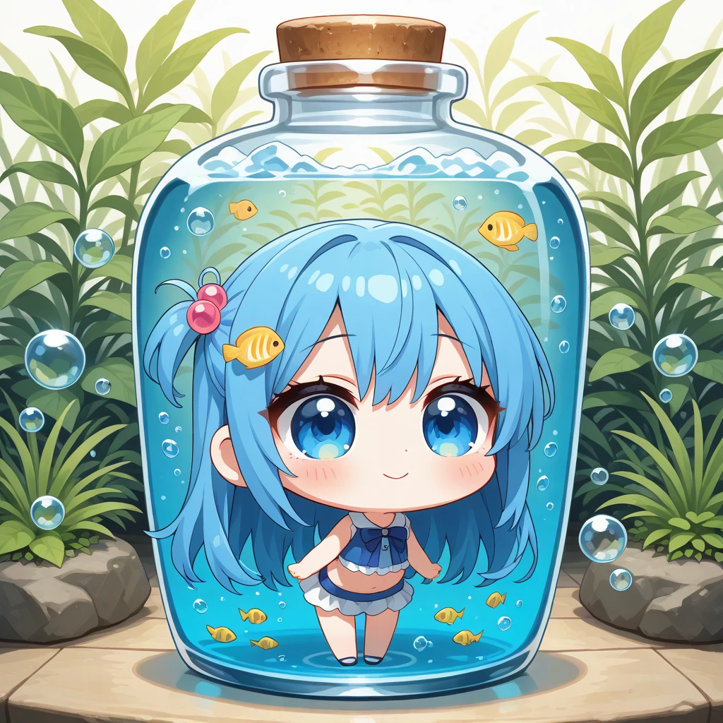 <lora:pixel style-000008:0.7>,pixel style,1girl, hatsune miku, long hair, solo, school uniform, skirt, serafuku, submerged, barefoot, twintails, fish, in container, goldfish, very long hair, blue eyes, liquid hair, bubble, aqua hair, wind chime, ahoge, air bubble, looking at viewer, floating hair, white background, black skirt, hair ribbon, hugging own legs, bare legs