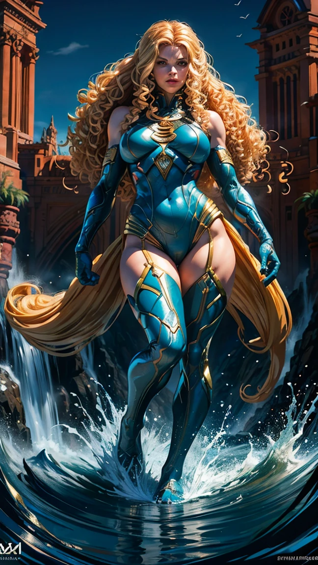 masterpiece, highly-detailed, hyper realistic, full-body shot of a beautiful nude mature short dwarf female taking a bath in the middle of a mine cave, perfect face features, thick kissable parted lips, expressive glowing green eyes with seductive look, braided ginger hair, , perfect curvy and thick body shape, small size body, chibi