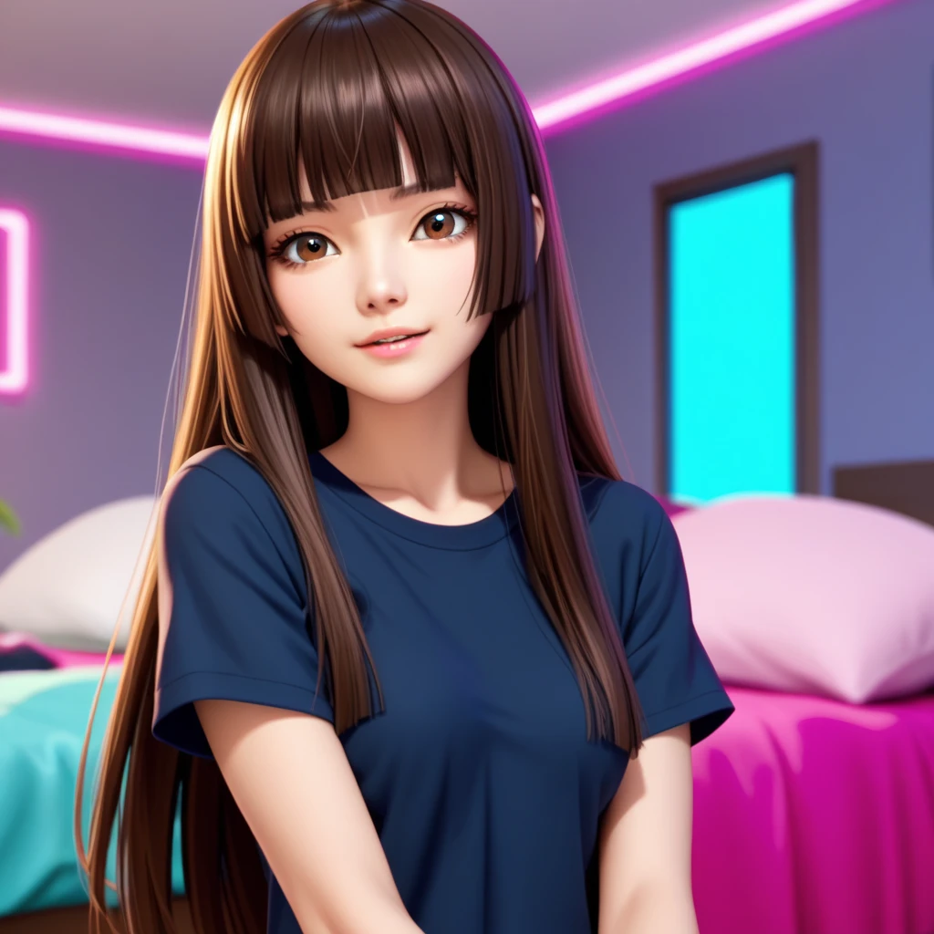 A 3D cartoon super sexy cute little sister wearing jk