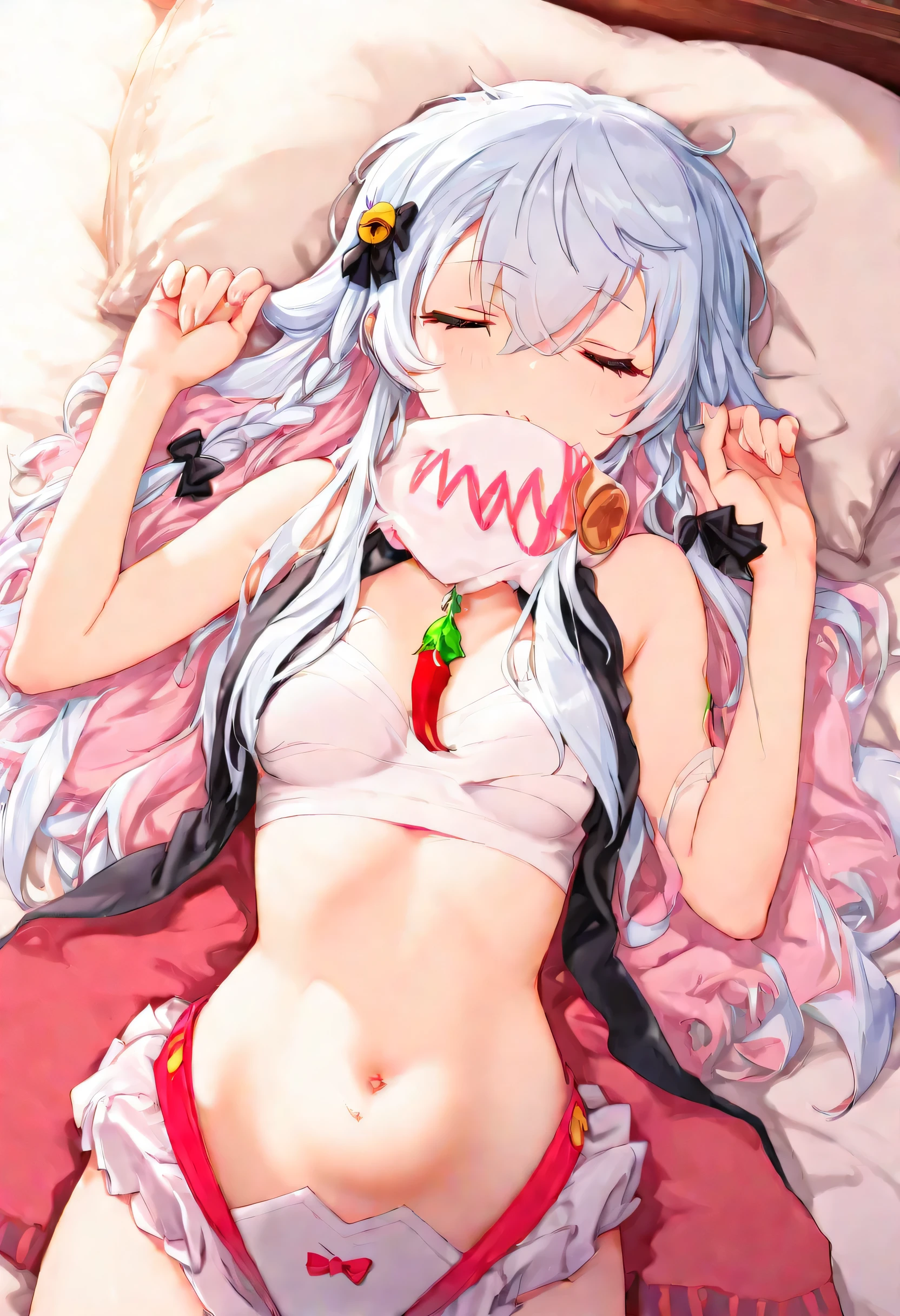 super fine illustrations,1 boy,A little boy 150 cm tall,silber hair,red color eyes,White skin,Heart to eye,Ponytail hairstyle,perspired,Shirtless,Lewd expression,Sexy,Gay,pleasant sensation,vehement,Femininity,(Wear only briefs),There is a milky white liquid on the body,There are pronounced male genitalia,Homosexuality,The erection,Be red in the face,big breasts exposed cleavage,Drooling over male genital details,drenched all over the body,Precise legs,(Conspicuous male genitalia),Animate,Full body like,