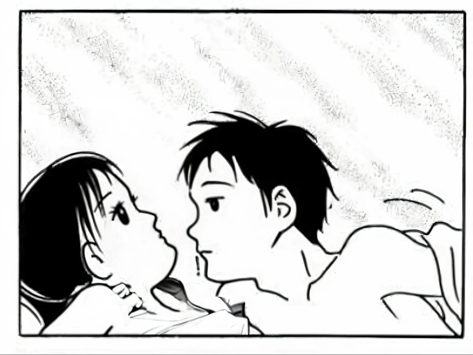、(masterpiece、Highest quality)、Highest quality, Ultra-high resolution, (((masterpiece))), alone, Sweat、Big eyes, Composition from the front、Shortcuts、Embarrassed face、Blonde Hair、Short back hair、Monochrome、Pencil drawing、comics、Bathroom、Shower scene、 exposed、Completely naked、pubic hair、belly button、Large areola、Nipples、short hair