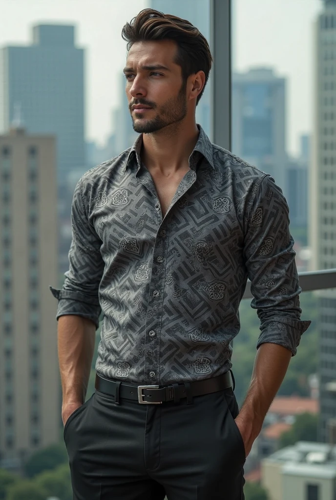 Black money-themed shirt in gray color