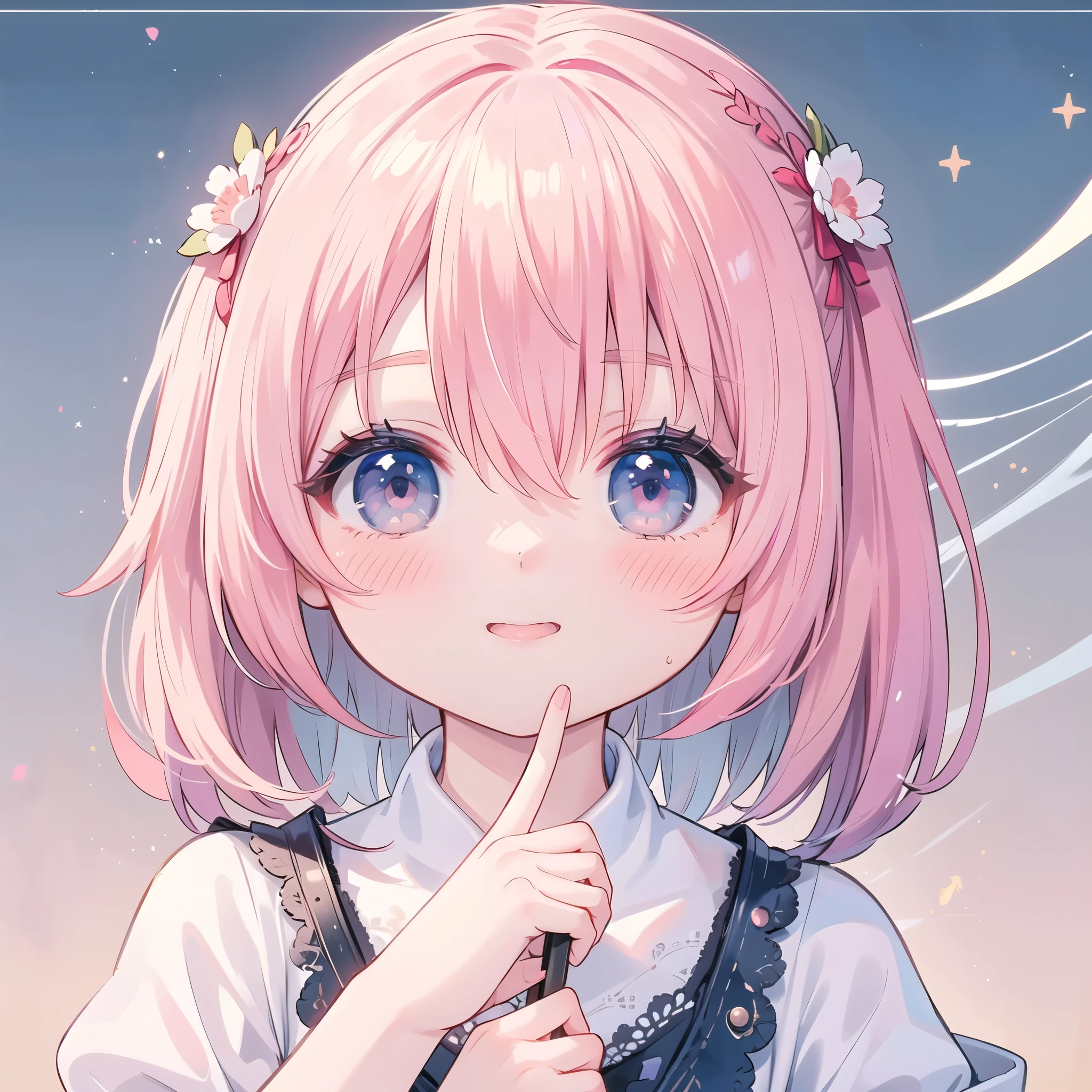 momo velia deviluke、Pink Hair、Short Hair、Eye color: Ocean Pink Yellow、Eyes of the Universe、Inside the room、please sit down, Long Hair、Bob Hair、Cool and complex, Very embarrassed、The best smile、Please open your mouth wide、Grin、目はclose、((purple and black dress))、((Syringe Shoulder Bag)), Fun and lively characters, close( Perfect Anatomy )、beautiful, Translucent white skin、A purple dress slightly damp with sweat、Underwear is visible、quality\(8K,非常に精細なCGユニットのwallpaper, masterpiece,High resolution,top-quality,top-quality real texture skin,Super 2D,Increase the resolution,RAW Photos,最高quality,Very detailed,wallpaper,Ray Tracing,Golden Ratio\),[Browsing Caution]、White and orange theme、Everything is orange except for the costume., Hairstyle, Eye color.、barefoot,Love Hotel