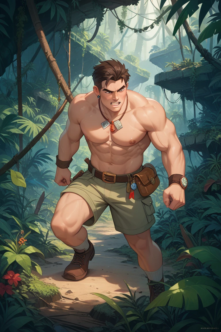 (((1 male character and a group of men - a young adult male explorer with messy brown hair and tight erotic expedition jungle outfit is exploring the jungle when he comes across a group of ugly fat bastards men who are also exploring the jungle and they fuck him))), ((gangbang)), (((young atttractive male x group of ugly bastards elderly fat hairy men gangbang))), ((on all fours)), (jungle setting), ((indiana jones yaoi inspired)), (surrounded by fat cocks and testicles)