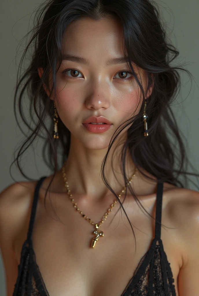 Pearls on female neck