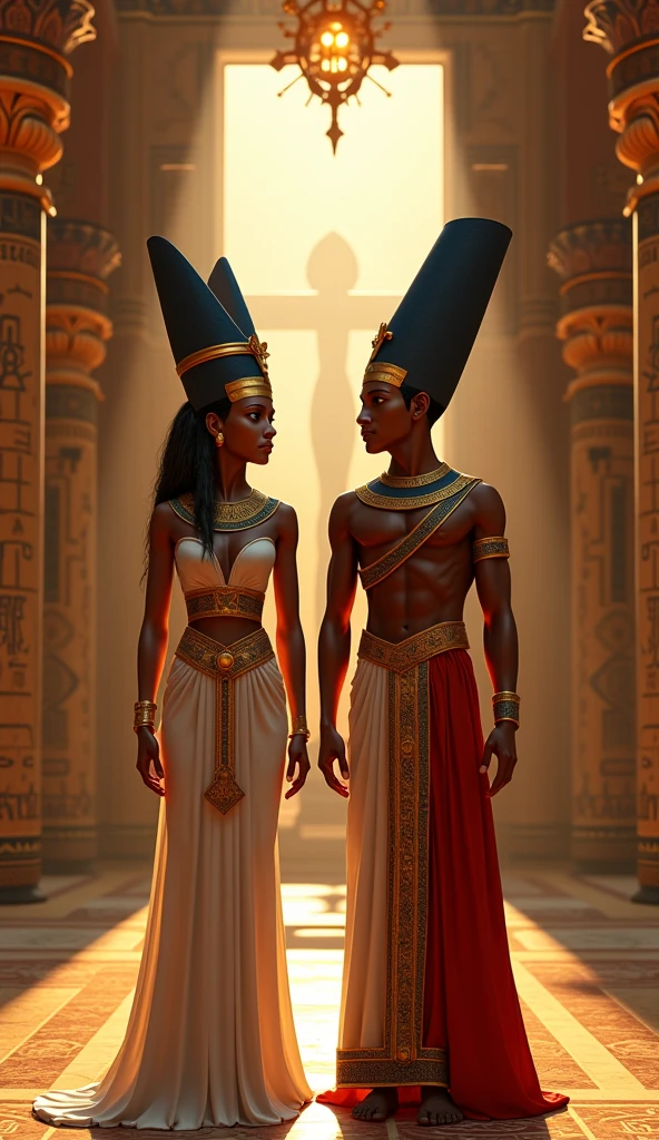 Pharaoh Akhenaton and Nefertiti