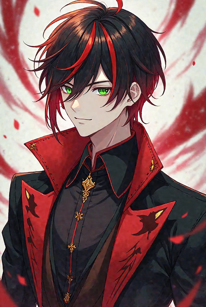 (muste piece), (best quality), very detailed, 1 boy, solo focus，perfect face, beautiful face, very detailed顔，(Red-haired shorthair:1.3)，(red eyes:1.3)，flower，butterfly々，flowerびら，Light，smile，long eyelashes