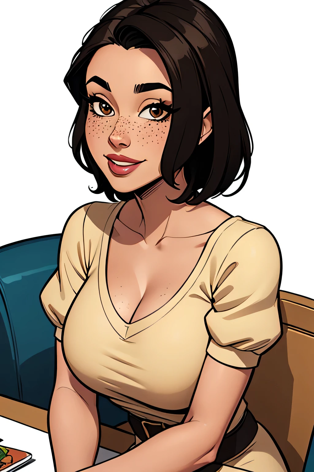 Xena princess GTA warrior sensual portrait mode sesys style Cartoon style digital illustration together boyfriends Cartoon style character portrait mode Character cartoon style facial expression happy beautiful smile and six medium small portrait mode waist up GTA 