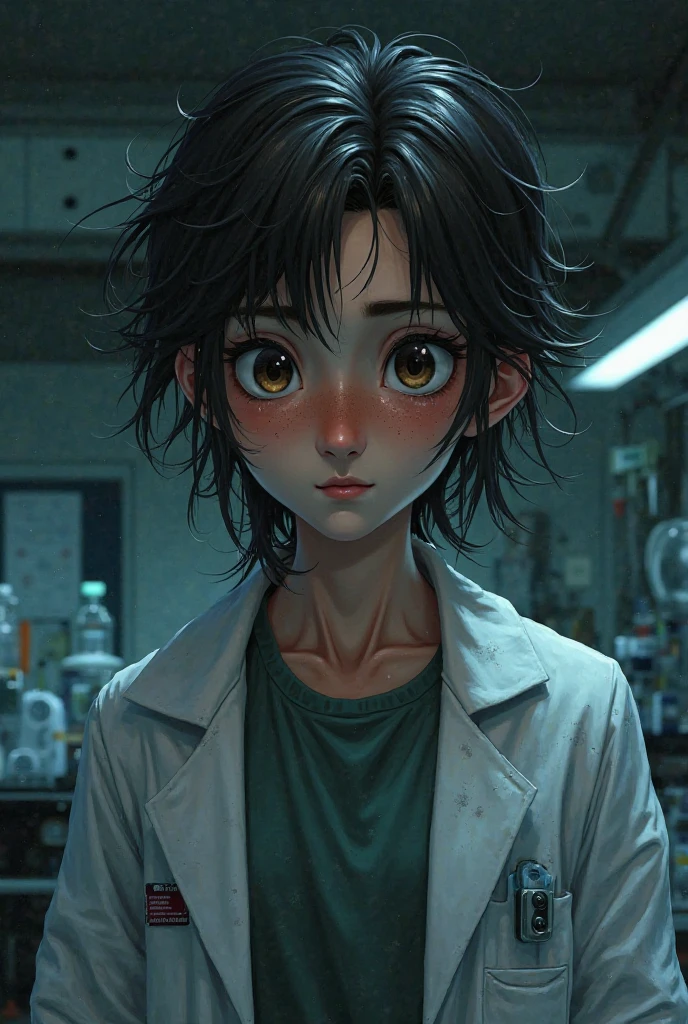 ((Masterpiece, highest quality; 1.3)), super quality, beautiful detail, super detailed, extra fine, 16K, exquisite, absurd, high resolution, beautiful background, detailed background, beautiful eyes, beautiful skin, anime style,
hypnoLora, empty eyes, (brainwashed by a glowing screen), mind control Eyes, brainwashed expression, (brainwashing)+++, (mind control)+++, (mind control device), (restrained by a device) :1.3),
Annie, short hair, fluttering hair, black hair, irises, white shirt, brown vest, brown miniskirt, brown boots, big breasts, toned waist, cowboy shot, pain, agony, agony, gritted teeth,
Mechanical device background, electrical current running, cinematic lighting, detailed background