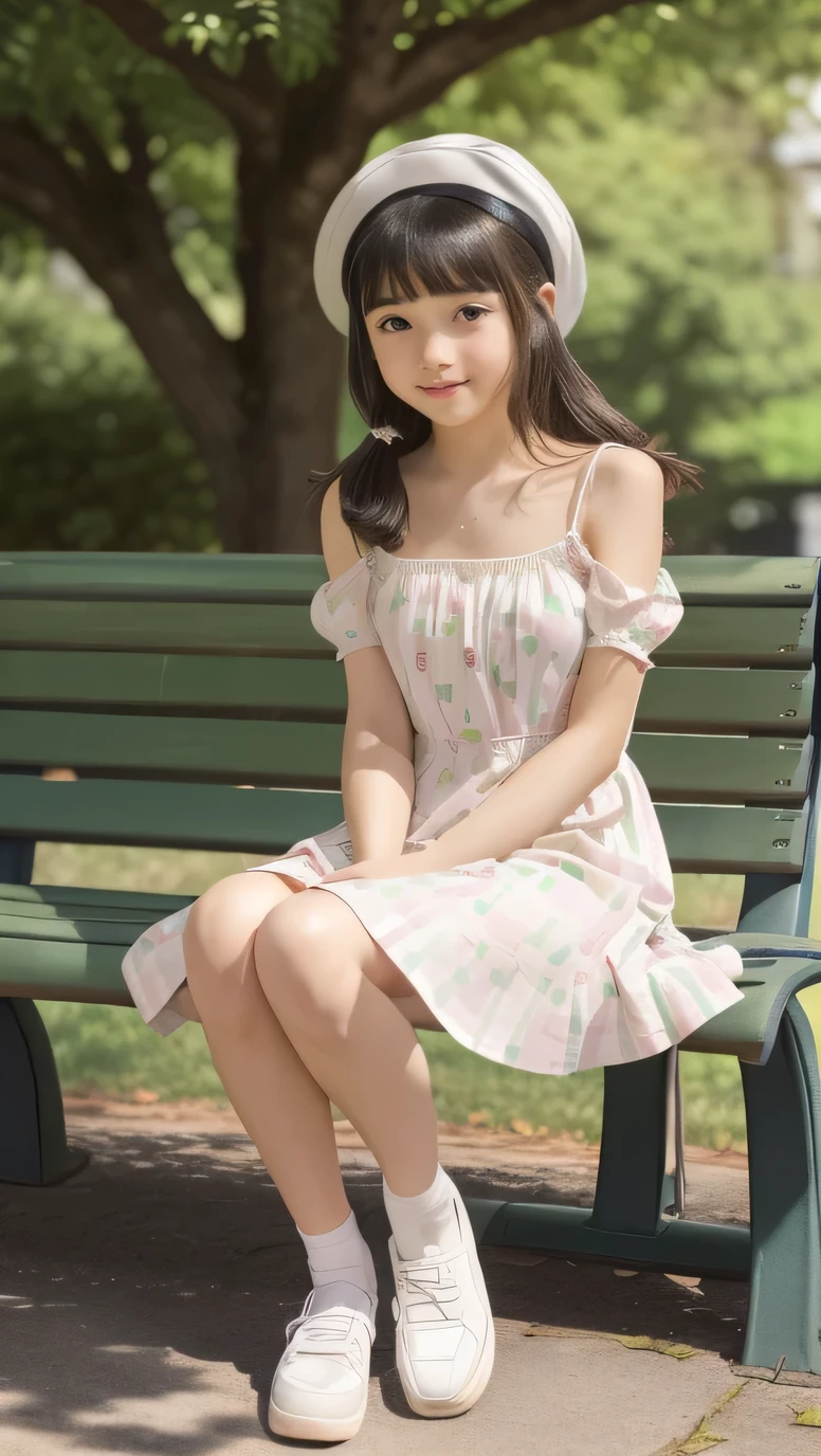 Araffe sitting on a bench in a park wearing a hat - SeaArt AI