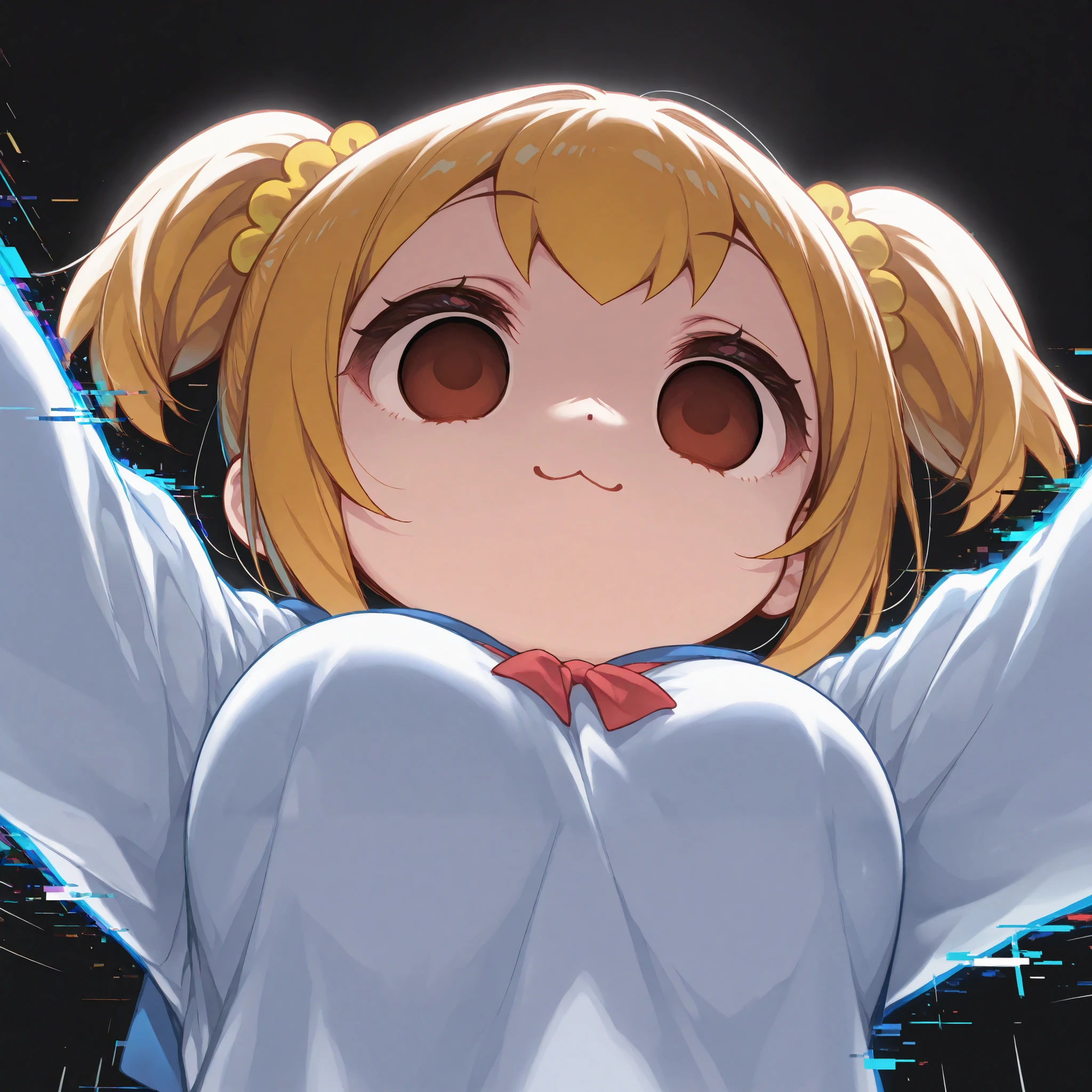 General,Komeshiro Kasu style, 15546+456868,r17329_illu,,hzk,chibi,1girl\(popuko,empty eyes,:3\),(dynamic pose:0.25) ,under breasts extreme close-up,low angle,detailed textures, glitch,digital painting, ultra-detailed, 8K, masterpiece, ray tracing, UHD, retina, masterpiece, accurate, anatomically correct,high score, great score, very aesthetic, high resolution,textured skin, super detail, high details, high quality, best quality, highres, 1080P, HD, 16k
