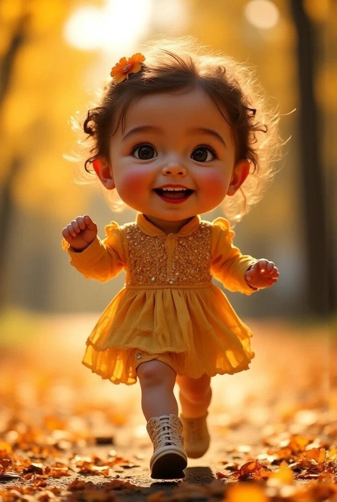 A happy baby girl wearing a Beautiful dress and wearing a crown, You sit on the floor full bady Painted in beautiful colors with 2d drawing with outline