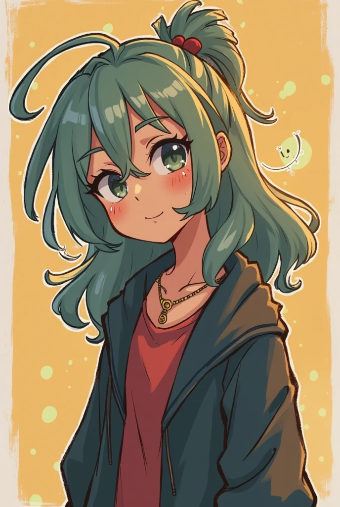 I need a character for my streams I want it to be something anime-style I'm cartooning, My name is Manquito and give me something you can with that, Give me something normal like a person, Let only see the head and neck, I need it for streams