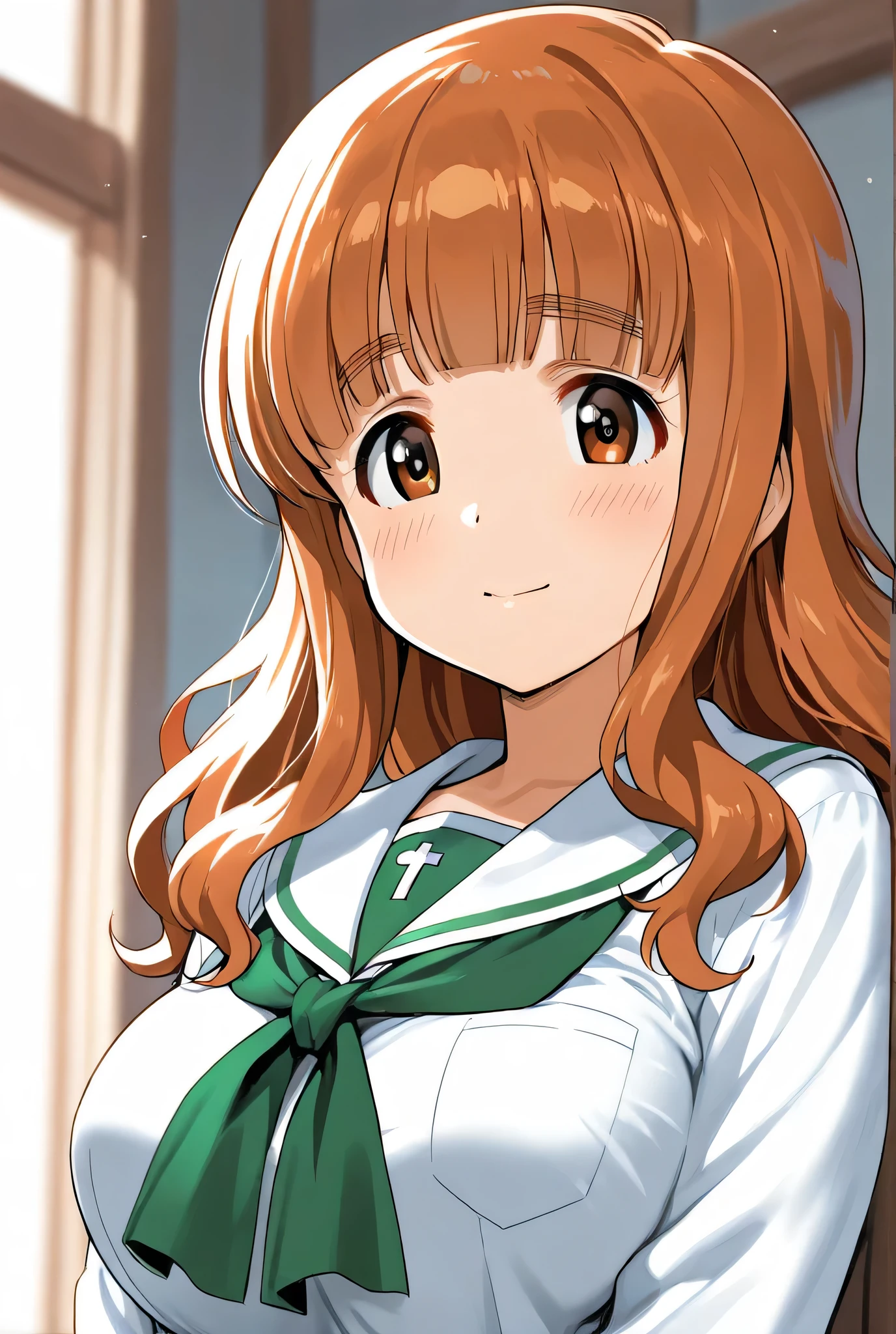 takebe saori,ooarai school uniform,1girl,solo,