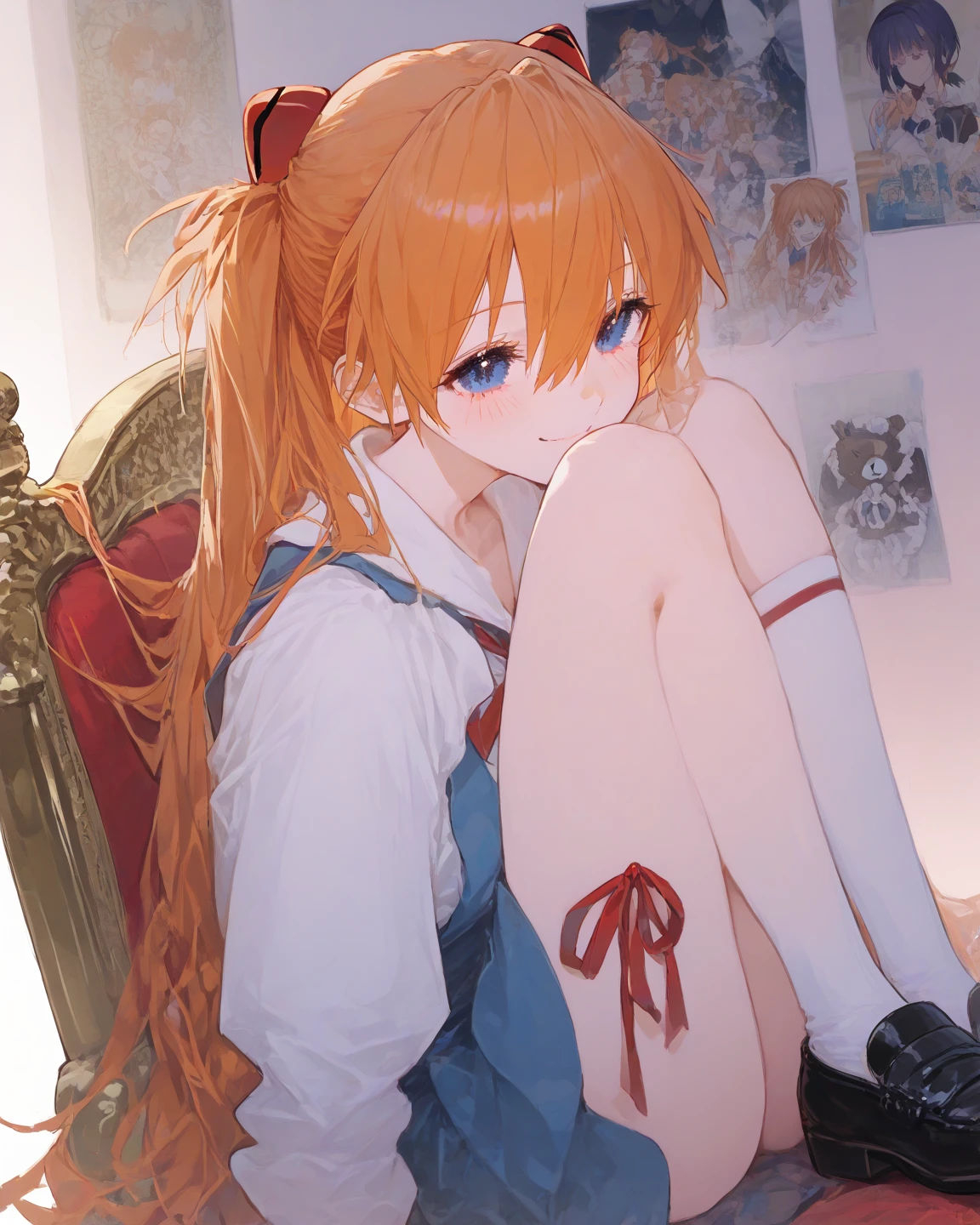 、Chestnut Hair、Semi-long hair、Blushing、