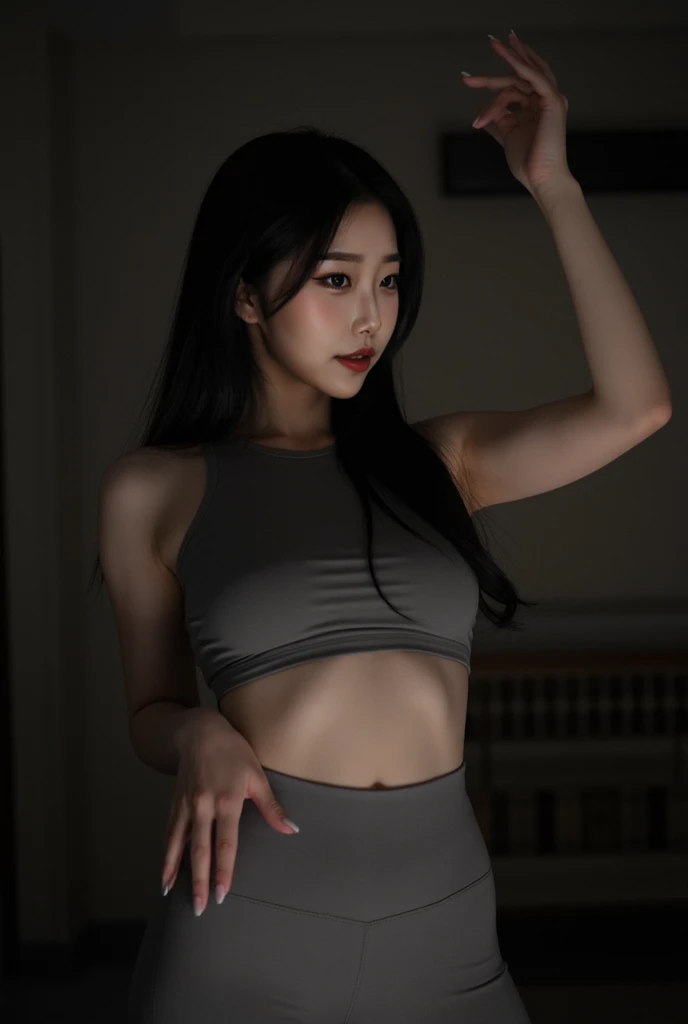 ((Top Quality, 8k, Masterpiece: 1.3)), Sharp Focus: 1.2, Perfect Body Shape Pretty Woman: 1.4, Slender Abs: 1.2, ((Dark Brown Hair, Huge Breasts: 1.4)), (Wearing a Swimsuit, Jean: 1.1), Urban Area: 1.2, Highly Detailed Face and Skin Texture, Detailed Eyes, Double Eyelids
