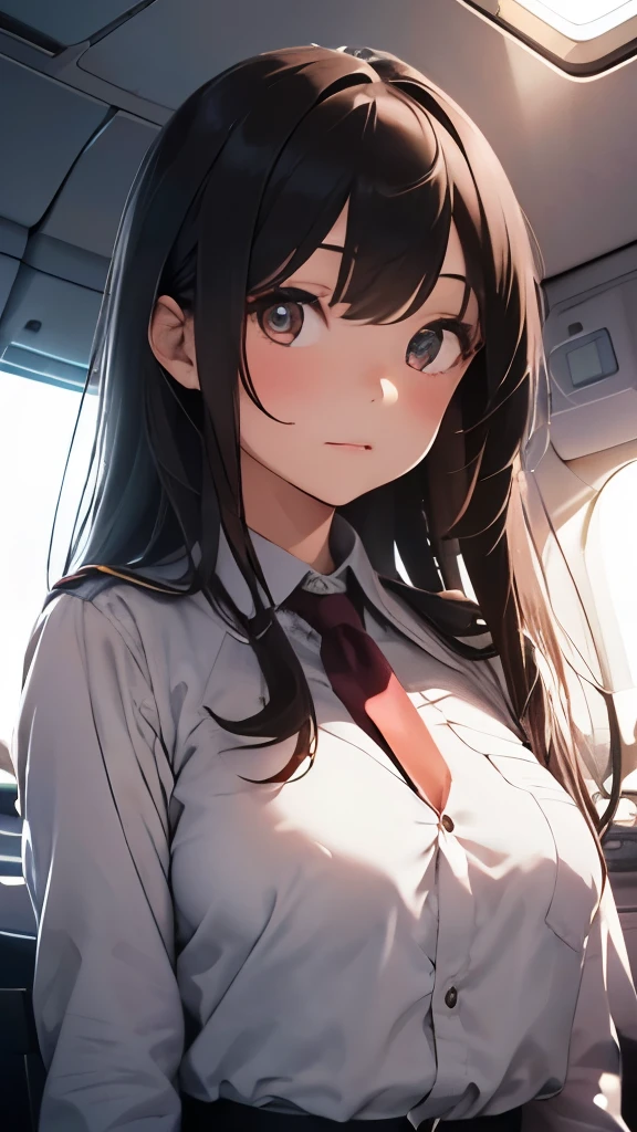 (night:1.3), (outstretched arms:1.3), Staring、masterpiece、top-quality、 A 40-year-old green-eyed woman with wavy lobed brown bangs.、Cleavage is visible、BREAK She is wearing a green blouse.、 BREAK blush, smile, open mouth, The background is a room、Bold composition、Alone、