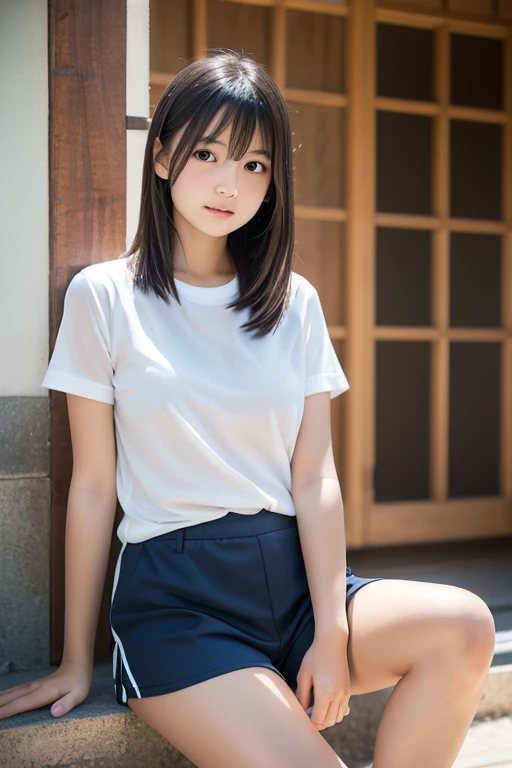 In 8K,highest quality:1.4, 超A high resolution:1.5, (Realistic:1.4),masterpiece:1.2,(highest quality:1.4)、 RAW Photos、(The background is blurred), Parking on top of a hill:1.6、grass、Full Body Shot:1.8、 1 Japanese girl, cute, (alone), (A shy smile), Smooth Skin、(30 years old:1.2)、Ｔshirt、stand、Check mini skirt、cute mini skirt、 (Brown medium hair,bangs), (Touching your hair:1.4)、Nogizaka、cute、Flexible fingertips,Beautiful dark eyes、Natural skin texture:1.3, Realistic eye and facial details:1.7、Mid-breasted、Staring at the audience、gravure,Raised nipples,