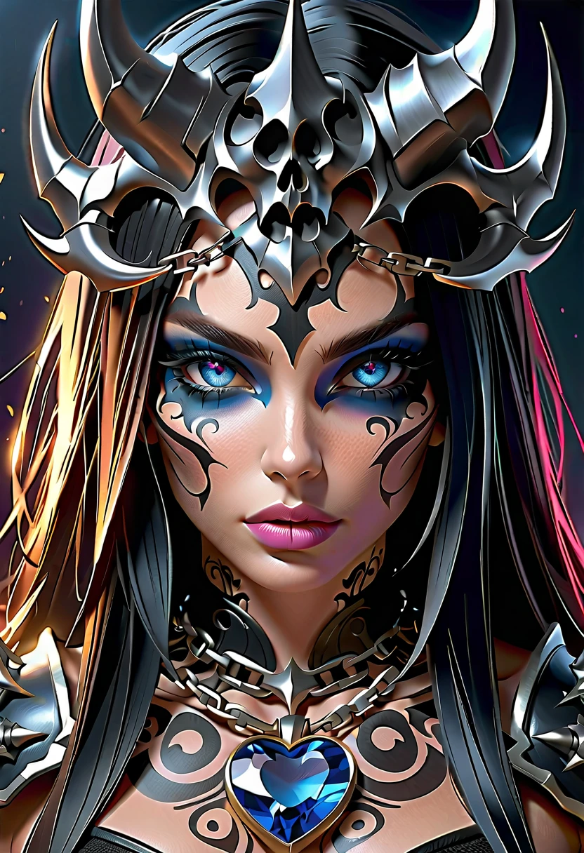 vampire queen, ((black light poster art)), black starry background