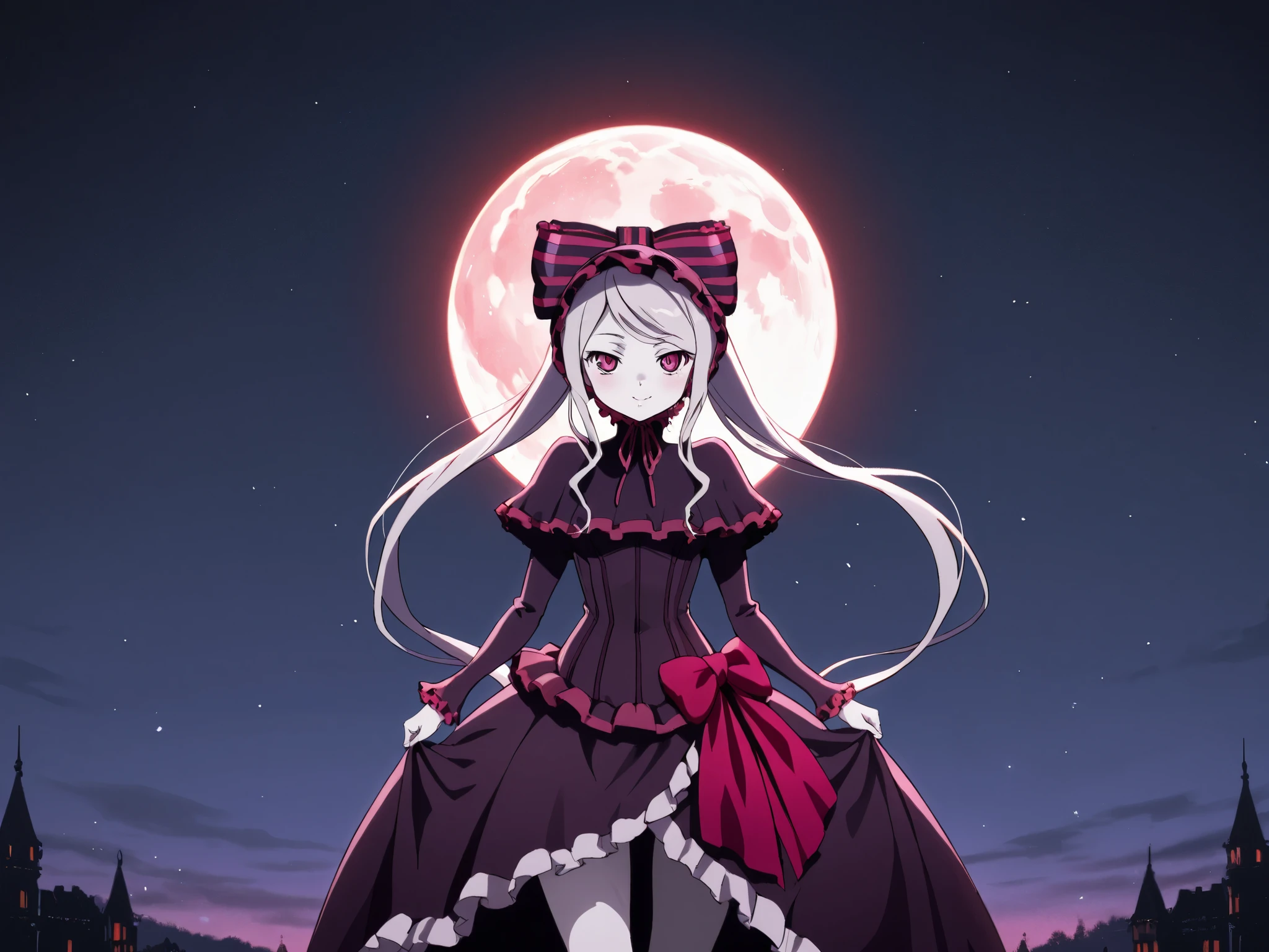 1girl, solo, shalltear bloodfallen, overlord, night, legs