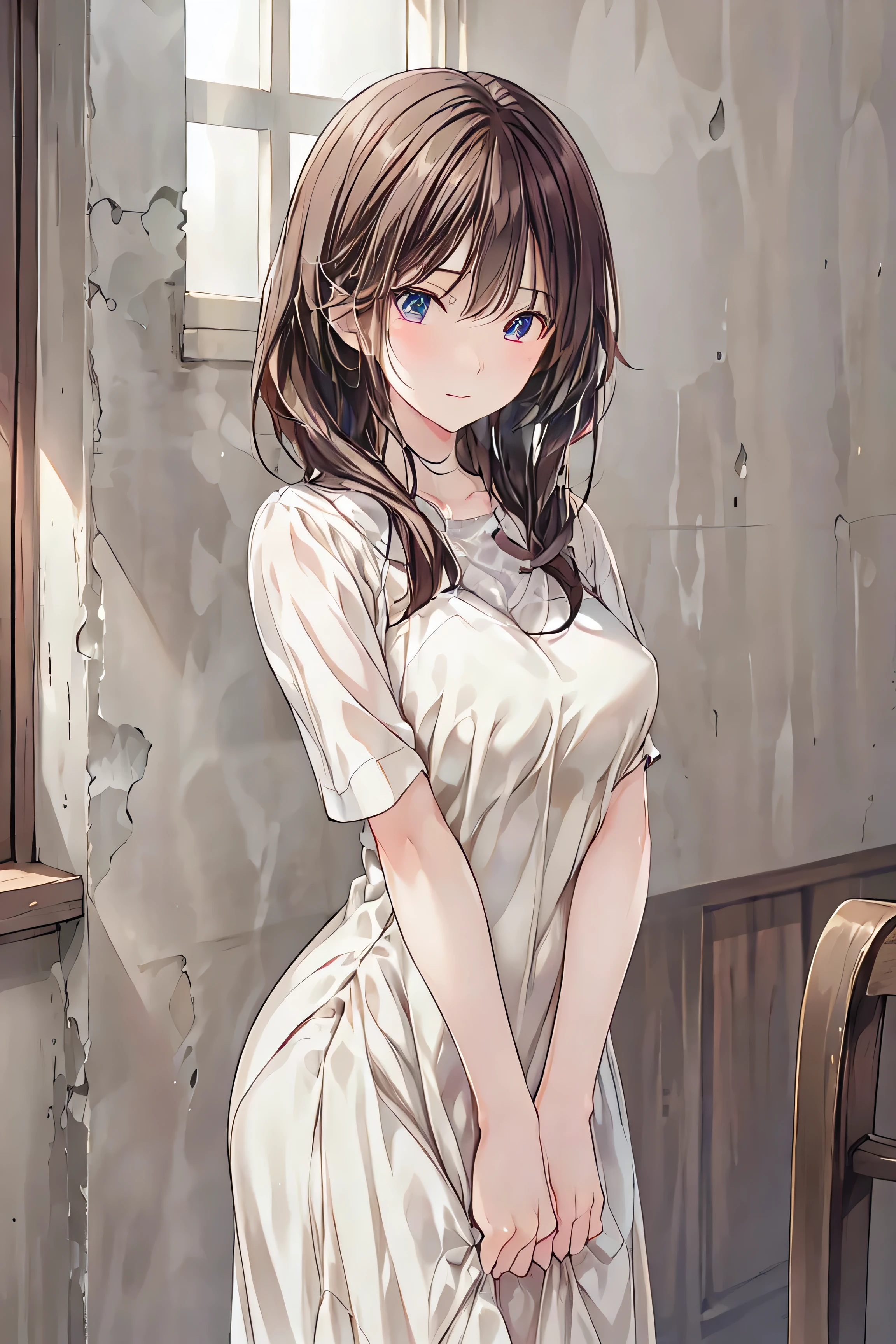 ( table top in bed)( high image quality )Couple in their 20s, woman1名、 unisex light clothing、woman向けロマンス、 Sparkling atmosphere 、Glossy appearance、 will be happy、Beautiful poop、 Devour each other however you like、Interview、 semen 、maleがwomanの胸や体を触る、womanがmaleにキスをする、make、woman( brown medium length hair 、 slightly larger breasts 、 nightgies 、close ~ eye)、Sweet Sigh、male( black hair short、Half-removed shirt、 Show off your legs 、強くclose ~ eye)、background(room、 bed、Turn off the lights、I closed the curtains..)、The night deepens、dim