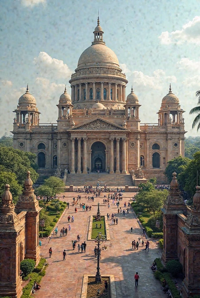 Vidhana Soudha image with Indian flag and Ashok mudhra