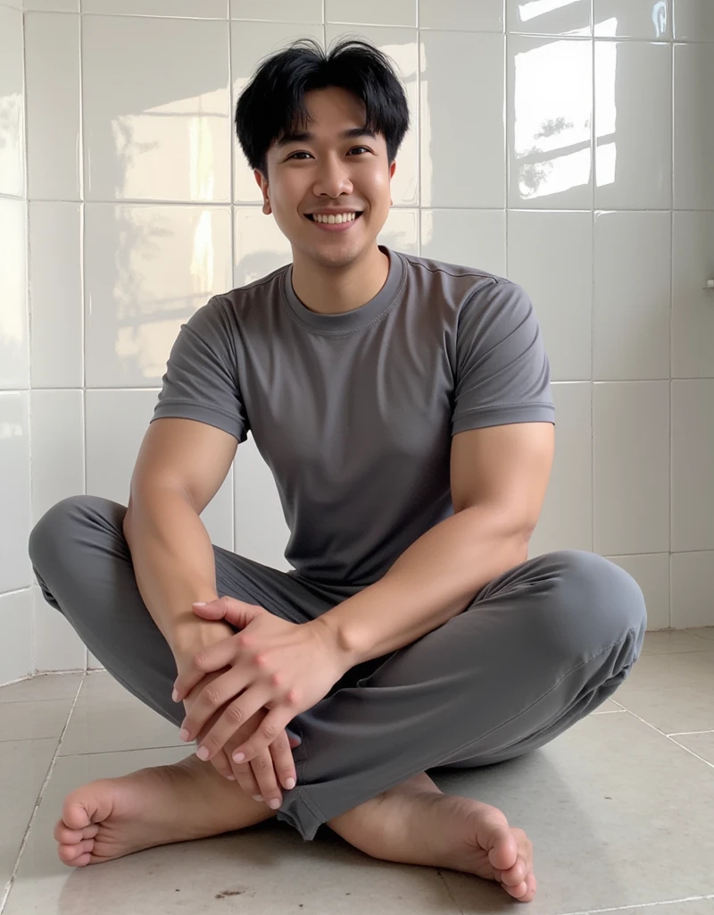 young man, 22 years old, Good looking, Looks like a Korean actor, cute face, white skin, small mouth, Slender face, short hair, handsome, Confident eyes, fit, Broad shoulders, Have abdominal muscles., naked, naked, squatting, Open your legs in a V shape., at an outdoor hotel lobby, bright, outdoor, likes to show off his penis, clearly shows the penis, There was one decent sized penis., Don't feel embarrassed., Was gangbanged for taking photos, Sluts, Shameless, exhibitionist, pose like prostitute, natural light, both eyes are the same, muscular, perfect eyes, nipples showed, penis exposed, Global illumination, tall, full body, tiny waist, soft light, dream light, digital painting, extremely detailed CGI, hd, HDR, 8k, 4k background