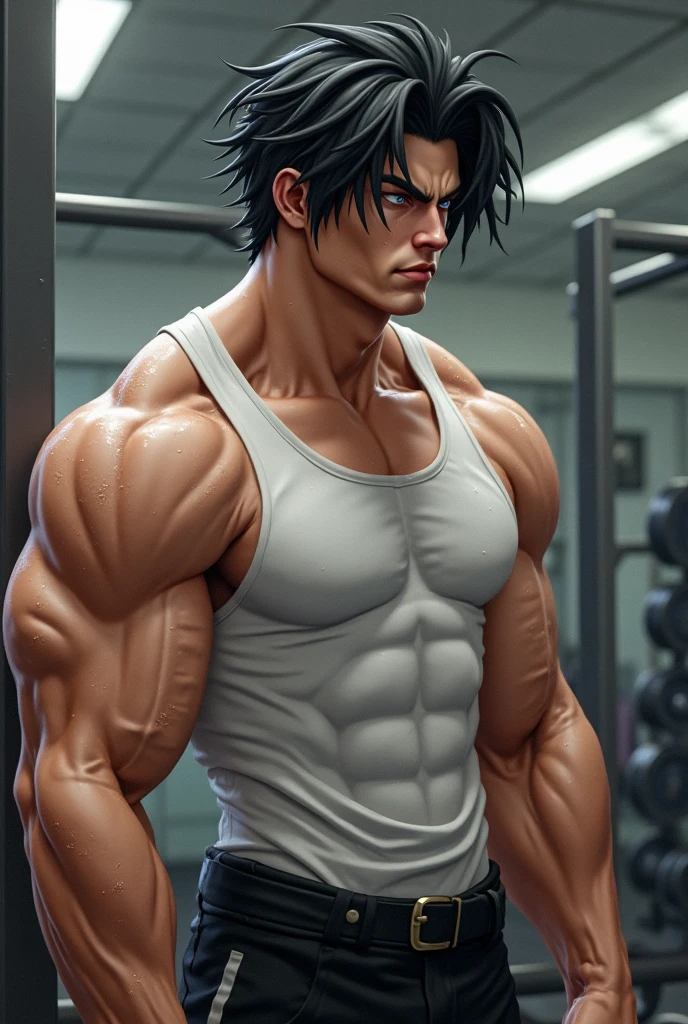 (Masterpiece, Best quality 17 year old boy, black background, looking away), ((((solo, get knocked out, sweat, swoon, defeat, damage, groggy, (very exhausted, drenched with sweat))))), Young, boy, muscler, Shirtless, (Dark Short straight hair, almost completely shaved hair, under cut, brown eyes), (red headband), ((hot Abs:1.2, big breast:1.2, upper arms, jacked muscle, beautiful musculature, aesthetic striations, inspirational physique, lean muscle, square pecs, beautiful v-taper, great abs and torso), Vivid colors, detailed face, detailed muscle, (rippling muscles, fighting, combats)
