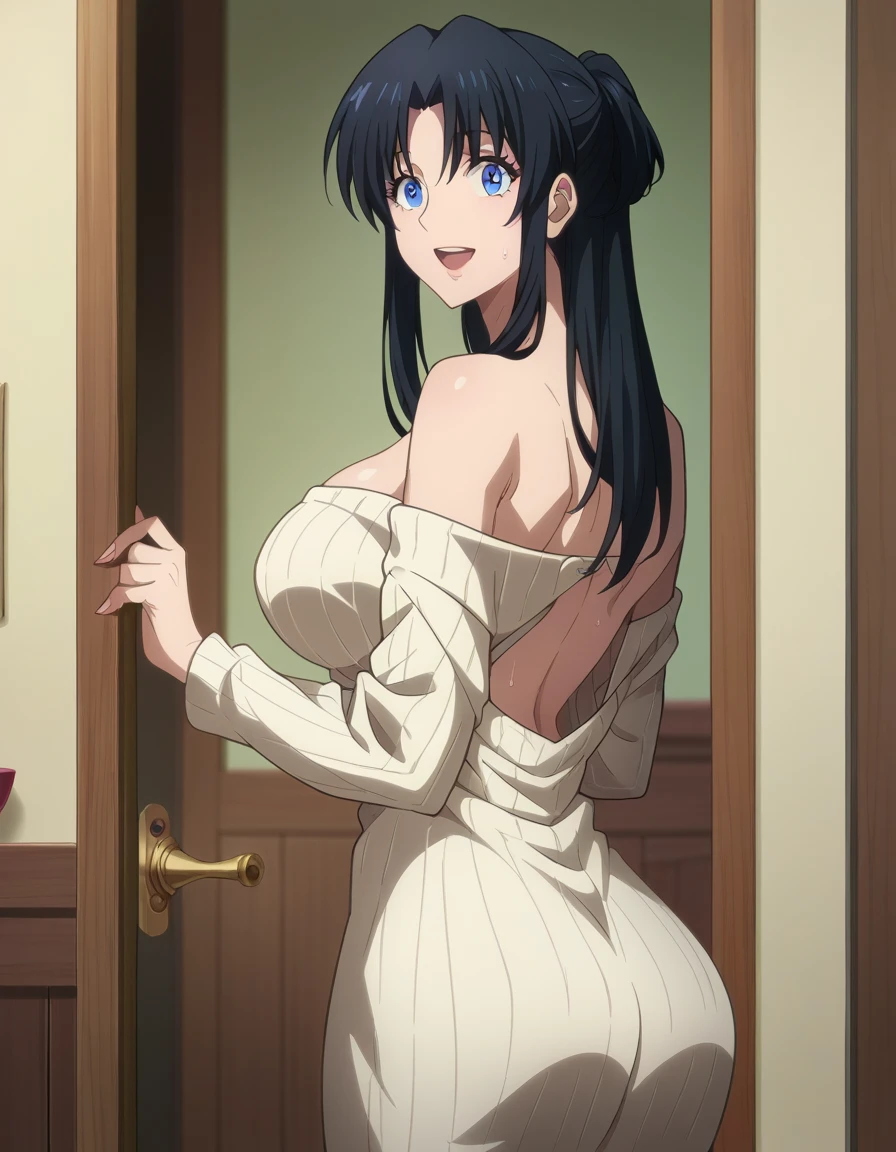 Long hair, Hinata\(Boruto Naruto Next Generations\), naked apron 1 girl,Solitary,Mature female,有Light泽的皮肤,Jewelry,earrings, breast, 裂解Face红 ,large Chest, Young women,Fair Finger,Fair long legs,Fair Body,Fair Nose,Fair character design, Perfect eyes, perfect Face,Expressive eyes, Looking at the audience,(lead_Body),(Focus on her Face), Official Art,Extremely detailed CG unity 8k wallpaper, Perfect Lighting,rich and colorful, bright_front_Face_Light,發Light的皮膚, (masterpiece:1.0),(the best_quality:1.0), Ultra-high resolution,4K,Very detailed, photography, 8K, Human Development Report, high resolution, absurd:1.2, Kodak Portrait 400, Film Grain, Blurred background, Bokeh:1.2, 鏡頭Light暈, (Energetic_color:1.2) (Fair,Target_Chest:1.2), (Fair_Face:1.5),(narrow_waist), Smile, Happy, full body