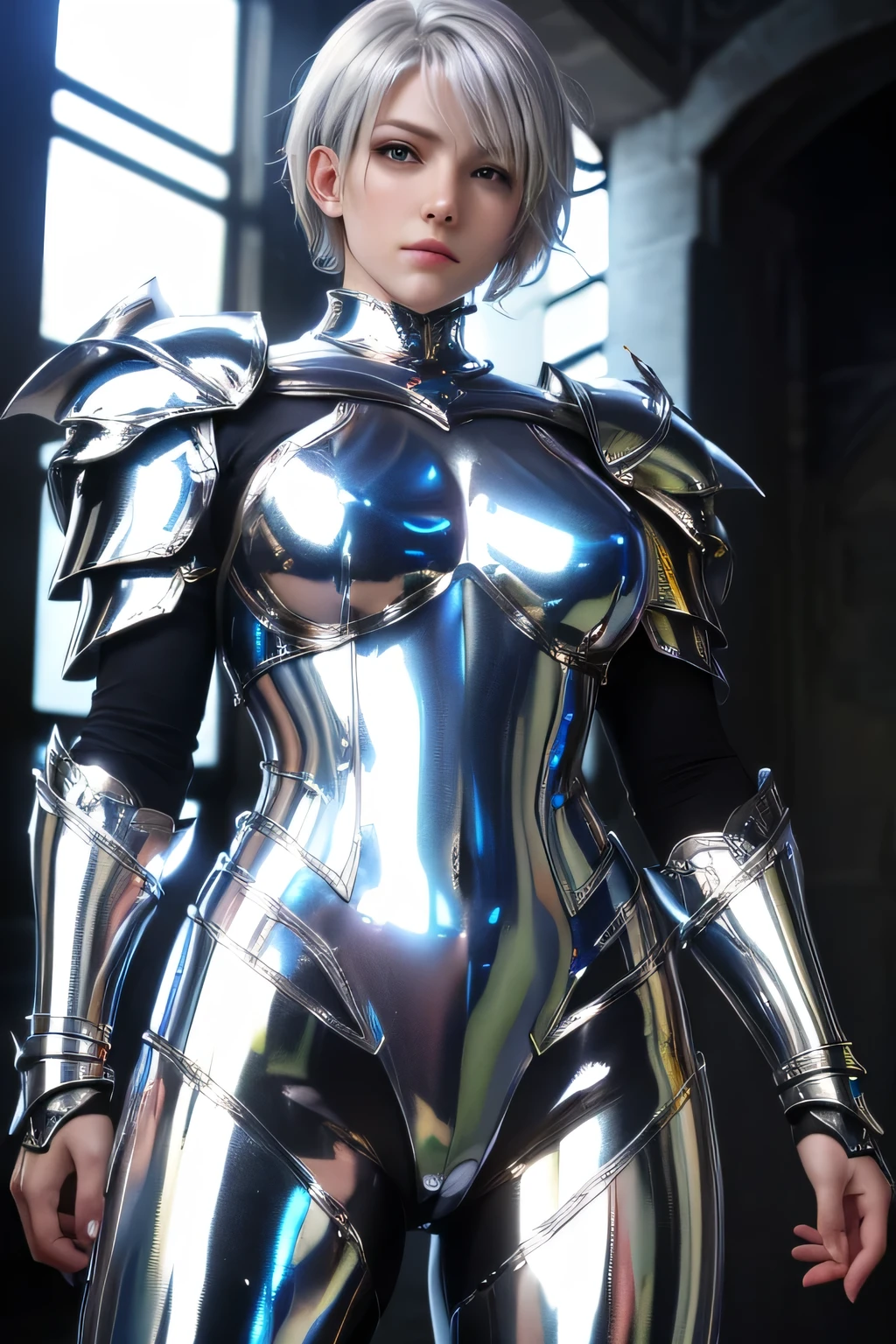 Une femme est équipée d'une armure corporelle complète de style Kamen Rider Ryuki, un casque entièrement clos, une plaque thoracique composée de plusieurs couches de matériaux, protège les épaules et les bras entièrement, une armure légère, protectrice (idée d'armure de dragon, Schéma du projet : 1.4, Matériau réel : 1.2), ((Scène nocturne en ville, élégante, Figure divine, personnage féminin : 1.5)), métallique, corps entier, Haute résolution, Meilleure qualité, résolution ultra haute, ultra détaillée, Œuvre ultra sophistiquée, extrêmement raffinée, professionnelle, Conforme à la structure du corps, mouvement régulier.