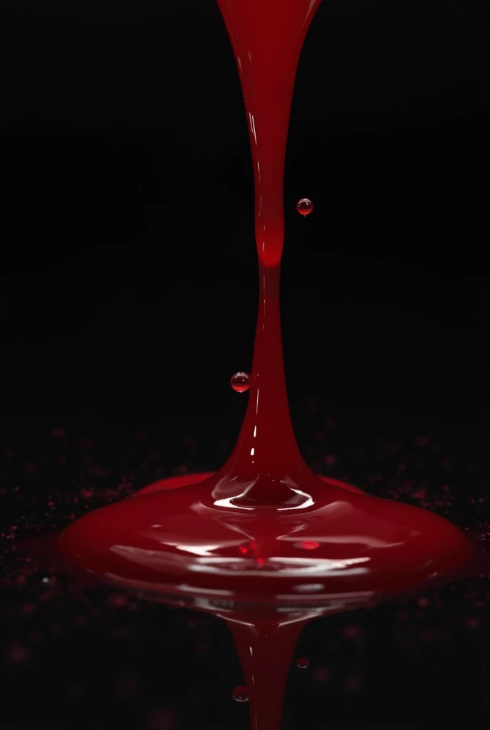 Thick blood drops dripping down

