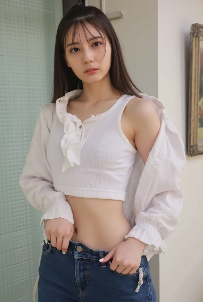 ((cowboy shot:1.5)), ((View your audience:1.5)), ((looking at viewer:1.5)), ((look into the viewer's eyes:1.5)), BREAK ((night walk:1.5)), BREAK ((20 years old.:1.5)), (beautiful straight light brown long hair:1.7), ((asymmetrical bangs)), ((Scared:1.5)), ((medium large breasts:1.5)), I wear clothes, (top-quality, 16K, ​masterpiece:1.3), top quality, masterpiece, high resolution, photorealistic, (raw photo), live shooting, 16k wallpaper, perfection, professional lighting, very detailed, fine details, Hyperrealism, hyper realistic, realistic, japanese, (super detailed), (Photorealsitic:1.5), high-level image quality, very detailed, depth of field, (most beautiful), (dramatic lighting:1.2), (cinematic lighting:1.2), ambient lighting, (front lighting:1.2), highest precision, detailed fingers, detailed hands, detailed eyes, detailed skin texture, textured skin, realistic smooth soft skin, (perfect body proportion), (seductive emotion:1.3), (soft and plump thighs:1.2), (short torso:1.5), detailed face, detailed finger, clear eyes, gentle eyes, accurately drawn arms, accurate and perfect human anatomy, white and soft thighs, realistic smooth soft skin,