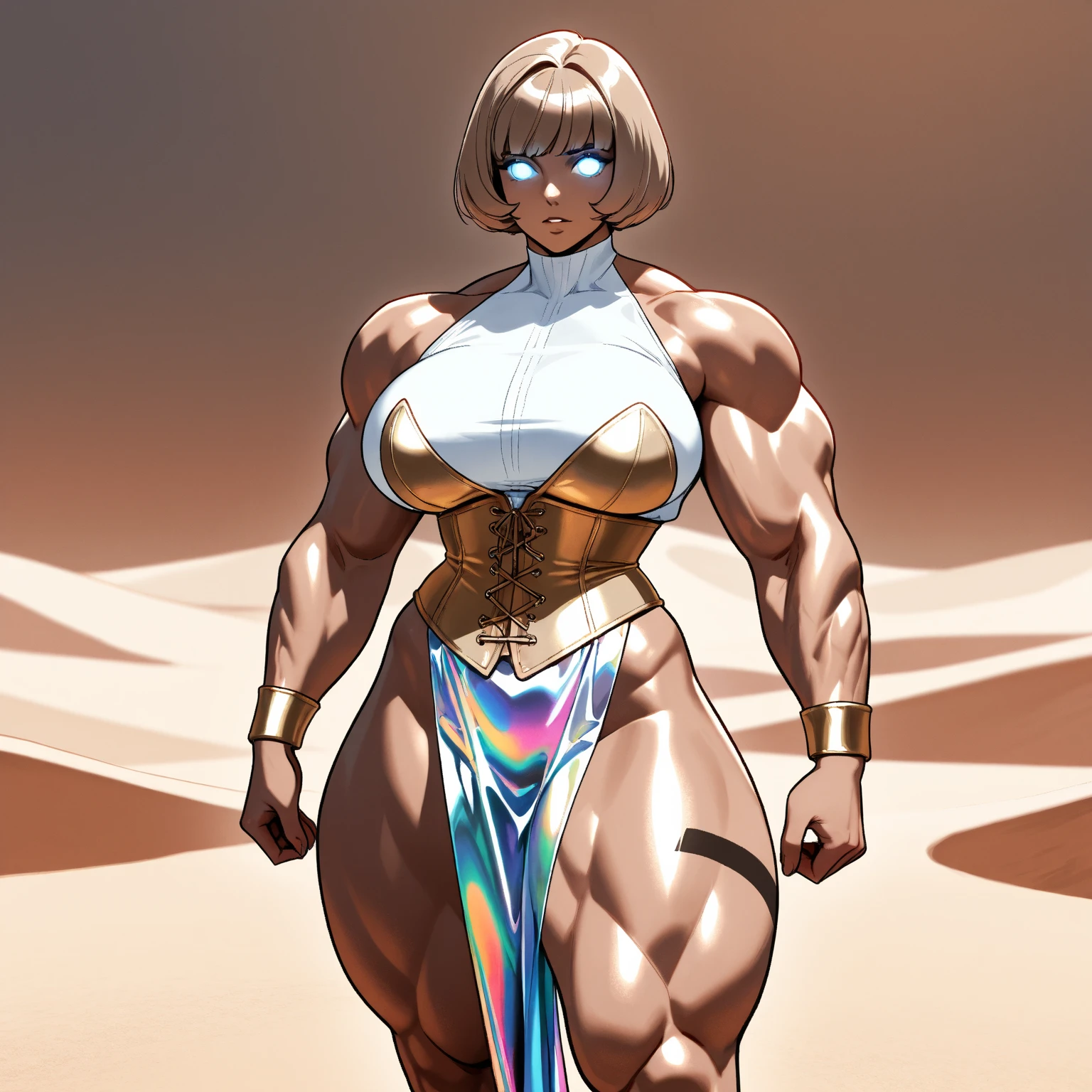 (8k, Highest quality, (from below:2), View your viewers: 1.3), (Fox Girl, Fox Ears, Silver Hair, One Girl, Long Hair, (Alone on the screen, dark skin), High definition:1.6), (Bikini Armor:1.8), (Body measurements are 99-55-77!, Height: 145cm, Nice body, Big Breasts, slender, muscle, (Stand with your legs apart, I can see the valley, bent over):1.9),(美しいface, Delicate drawing, It is written down in detail), Avatar, face, 色っぽいface, Dominant representation, naughty face, Uplifting, Skin Texture, outside, ruins, Ruined City, Broken Building