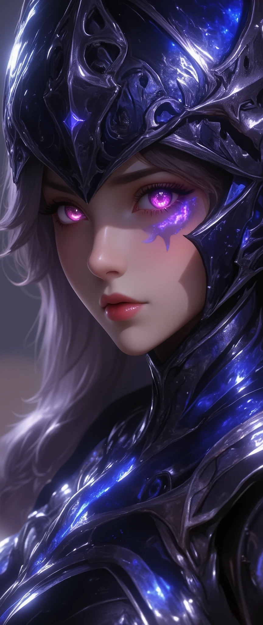 (masterpiece:1.2),(Highest quality),(Very Detailed),( super high definition ),( best illustrations),8k, wallpaper,(Front :1.6),(Dragon's Eye),(1 female dragon knight),(face up:1.6),(Front :1.6),(look at me),(beautiful face,beautiful eyes,Perfect Eye),( Beautiful glowing eyes, eyes:1.2),(Dragon Knight Helmet:1.6),(One eye of a dragon knight has evil々しいDragon's Eyeをしている:2.0)