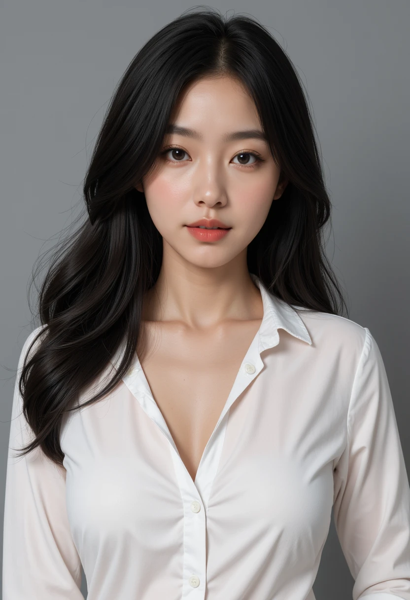 Highest quality、Japanese women、Beautiful beauty、sexy、Long Hair Style、Small face、Beautiful skin、Large breasts、Realistic、evening、Black shirt and skirt