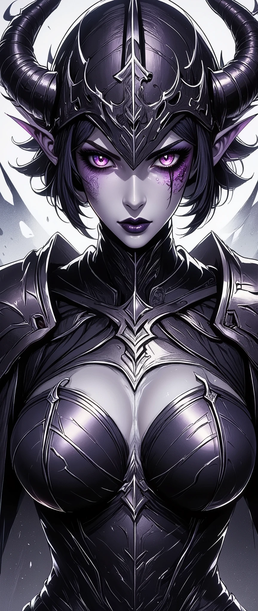 (masterpiece:1.2),(Highest quality),(Super Detail),(super high definition),( best illustrations),8k, wallpaper,(Front :1.6),(Dragon's Eye),(1 female dragon knight),(face up:1.6),(Front :1.6),(look at me),(beautiful face,beautiful eyes,Perfect Eye),( Beautiful glowing eyes,right eye:1.2,detailed depiction of eyes:1.2),(Dragon Knight Helmet:1.6),(One eye of a dragon knight has evil々しいDragon's Eyeと鱗をしている:2.0),(The background is disaster々Shii Dragon's Aura:2.0)