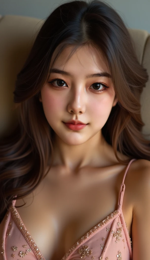 (sleeping on my back:1.3), (anatomically correct fingers:1.3), masterpiece、(professional portrait、professional writing)、Detailed workmanship、high resolution、(8K, High resolution:1.2)、(RAW, photorealistic:1.3)、highest quality, slender body shape、high definition face、Face is in focus、high definition eyes、(Focused, symmetrical pupils:1.2)、High-definition and beautiful skin、firm skin、natural makeup、gross lip, High-definition hair texture、(I&#39;m hiding my chest with my arm:1.3) break (nursing clothes、nurse uniform:1.3) BREAK Japanese women、17 years old、very cute, sexy face, (very embarrassed:1.3), (blush:1.3), (A face that looks like it&#39;s about to cry:1.3)、Staring at the camera:1.2、(color々Easy shooting angle:1.3)、medium breast, nsfw, cleavage, 