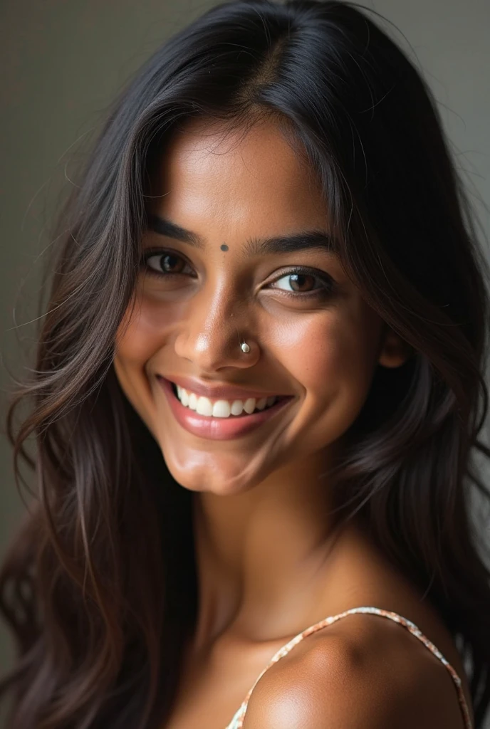 young south Indian nude girl showing her hairy pussy, fair complection, bit scar in the right eyebrow just before the eyebrow end, dimples in the both cheek, lucky tooth in the front right upper jaw visible , 20-year-old, green screen background, ultra hd photo, happy , professional looks, woman(passport size selfie, smiling, masterpiece, best quality, ultra-detailed, solo, analog style (look at viewer:1.2) (skin texture) (film grain:1.3), (cool tone) 400 camera f1.6 lens rich colors hyper realistic lifelike texture